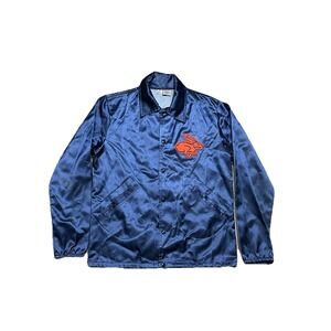 Ebbets Field Flannels Texas‎ Playboys Satin Windbreaker Jacket Men's Medium Blue